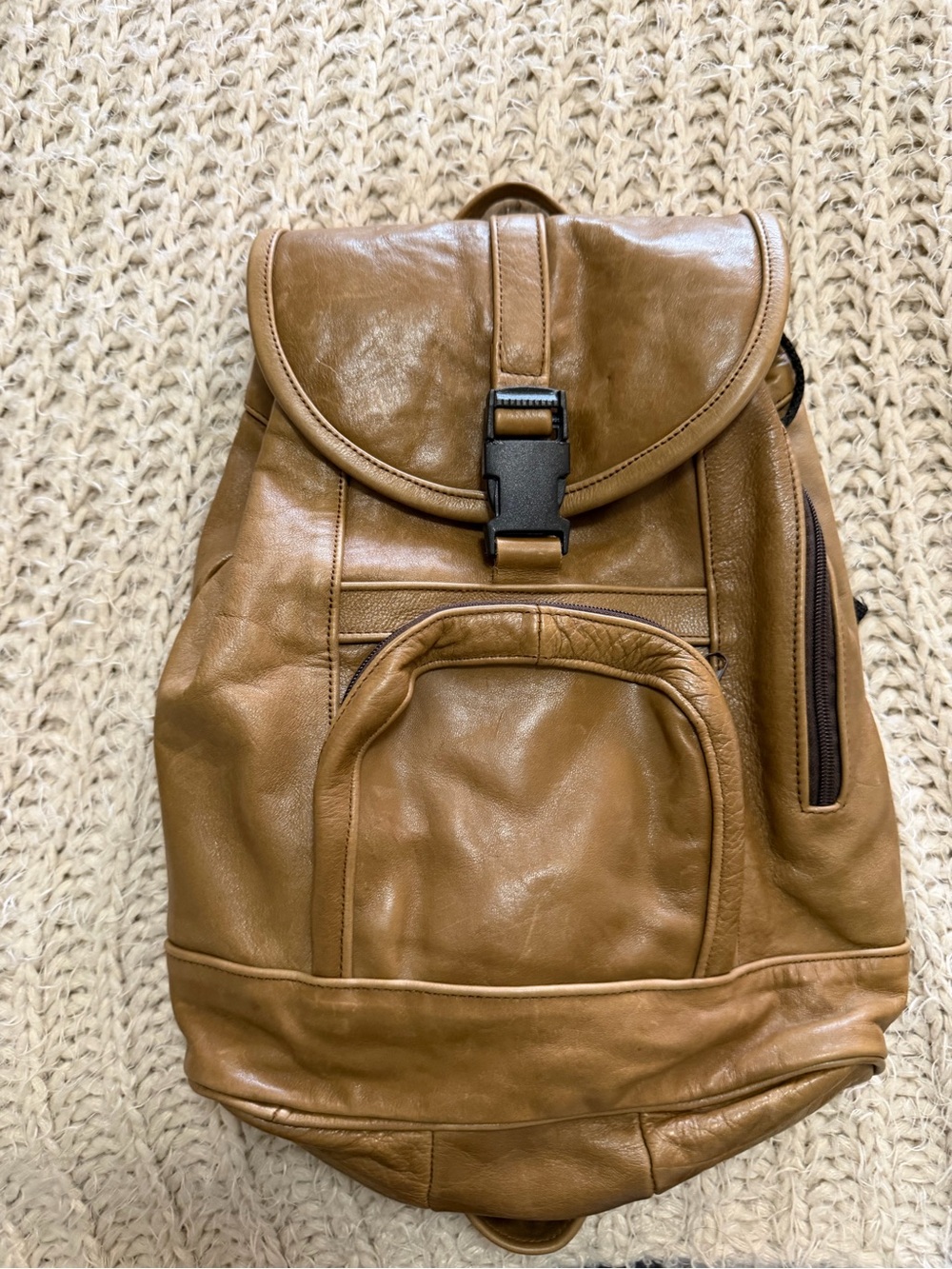 Tan Leather Backpack – Classic Everyday Bag